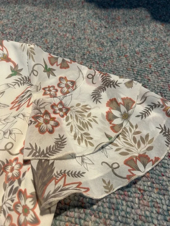 Lysse Cream Midi Dress with Rust and Sage Floral Print - Picture 5 of 9